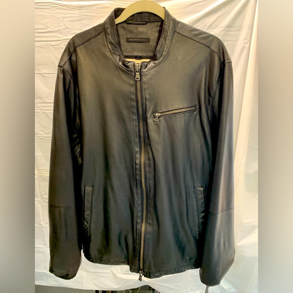 John Varvatos black leather jacket